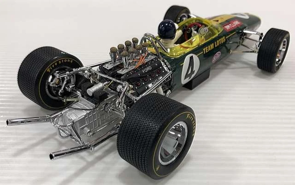 Minicar modellino auto 1/18 Exoto Lotus Type 49 #4 verde con scatola dal Giap... - Immagine 2 di 4