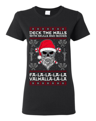 Valhalla Deck The Halls With Skulls & Bodies  Women Graphic TShirt