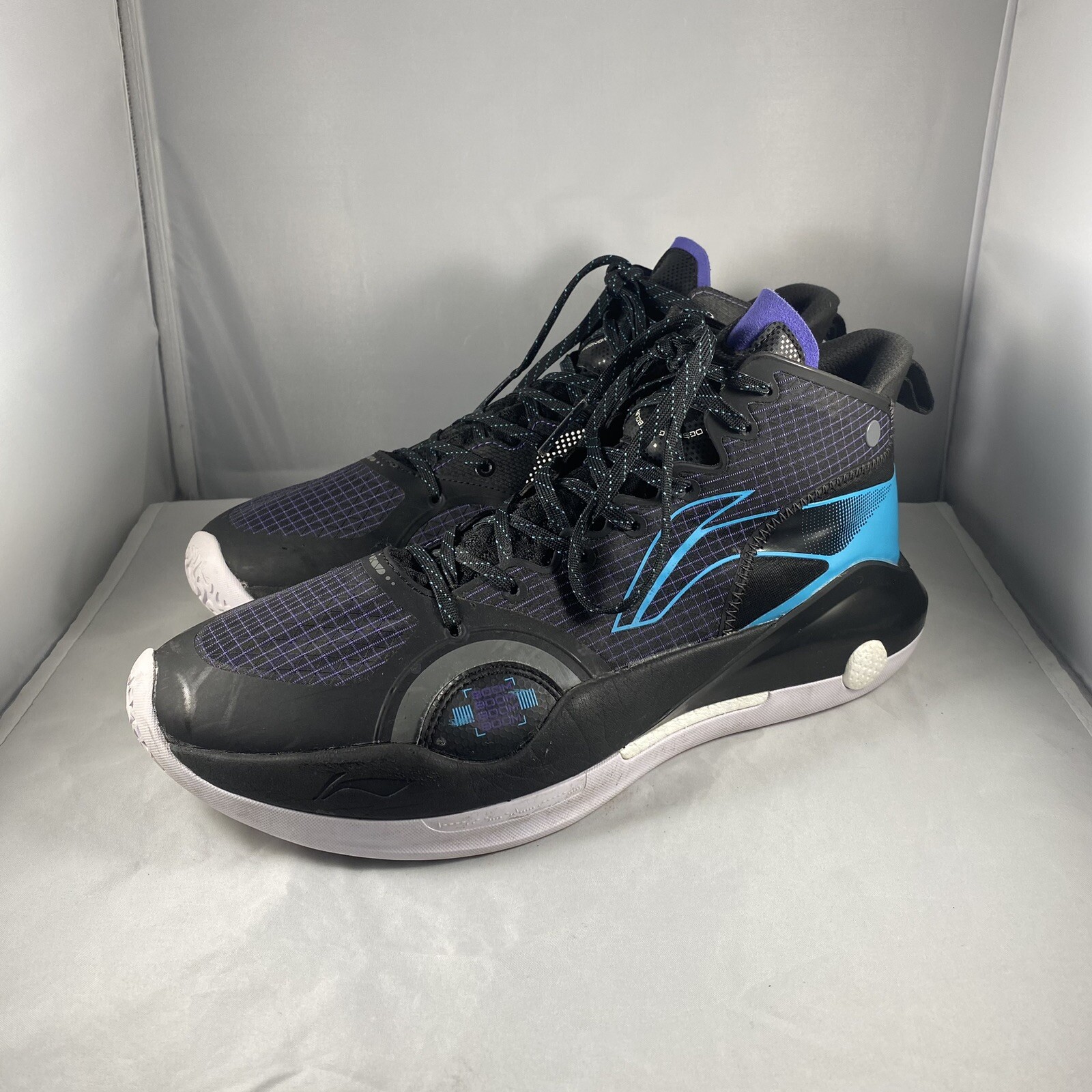 LiNing Yu Shuai 15 XV Size 10 Black Butterfly Blue Basketball Shoes ABAR0438H Love Gorey
