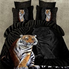 3D tiger Print Comfy Duvet Cover Pillow Cases Bedding 4pc Sets 6 7ft King Size