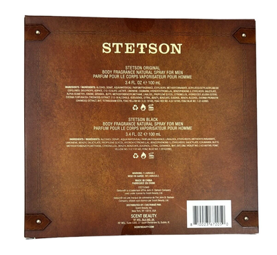 Stetson 2pc Body Fragrance Gift Set Original and Black 3.4 fl oz 