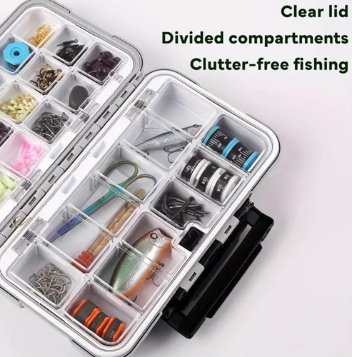 1x Fishing Lure Bait Tackle 2 Layer Storage Box Case Waterproof Compartments NEW - Picture 125 of 150