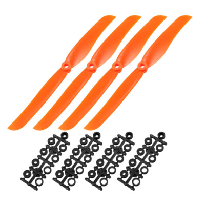 RC Propellers CW CCW 8040 8''x4'' 2-Vane Airplane Toy Orange 4 Pairs with Adapters