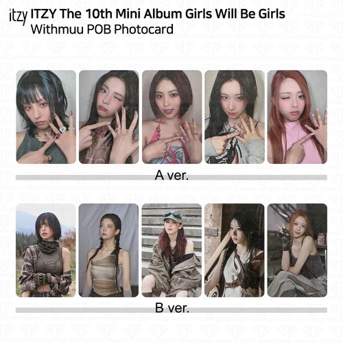 Tarjeta fotográfica ITZY The 10th Mini Album Girls Will Be Girls Withmuu POP KPOP K-POP