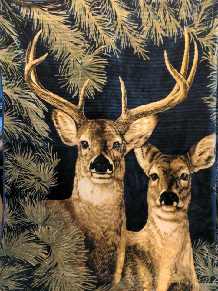 Manta Solaron Classic Buck Deer Coreana Visón Grueso Suave Felpa Tamaño Queen 85x75 Foto 2 de 4