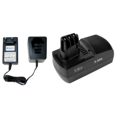 Set: Ni-MH Akku 18V 3300mAh + Ladegerät für Metabo BSP18 Plus, BSZ18 Impuls