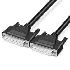 10FT DB25 Female to Female Serial Extension Cable, RS232 25Pins Gold Plated Conn