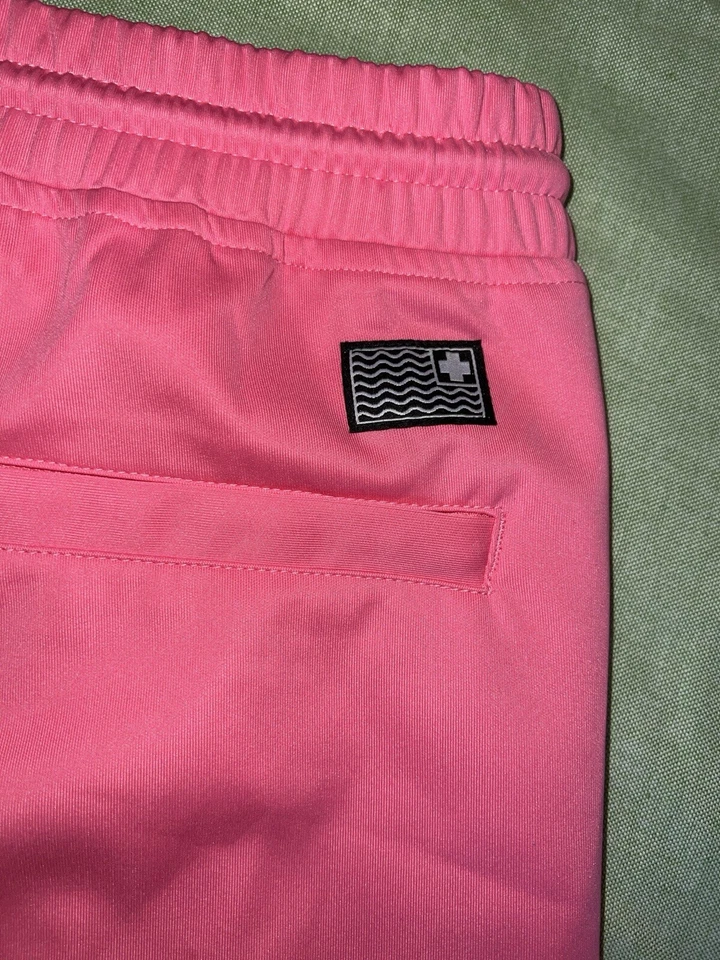 Розовый дельфин эксклюзивный розовый графический мужской взрослых логотип повседневный пот шорты - Изображение 4 из 4