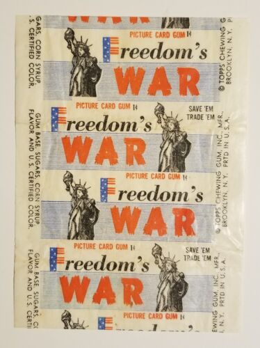 RARE Original Topps FREEDOM'S WAR Wax Paper Picture Card Gum Wrapper (1950) - Picture 1 of 7