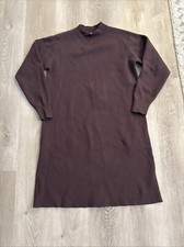 Uniqlo Brown Sweater Dress Turtle Neck Medium A Line Women