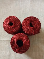 Lot de 3 petites Pelotes de Fil "Fantaisie" Bordeaux (35g) - Neuves