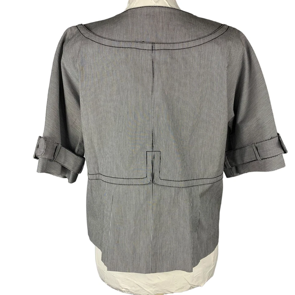 Blazer Kenneth Cole Reaction Manga Corta Mujer 12 Pin Rayas Negocios Informal  Foto 3 de 4