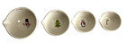Stoneware Christmas Theme Measuring Cup Set of Red Stripe Candy Cane Ceramic