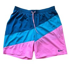 NIKE Men  s Shorts Swim Trunks Color Surge 9  -Pink Spell -2XLarge -New Tags 74