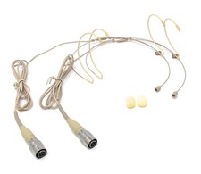 A Pair of Double Earhook Headset Microphones w/4 pin mini XLR for Audio Technica