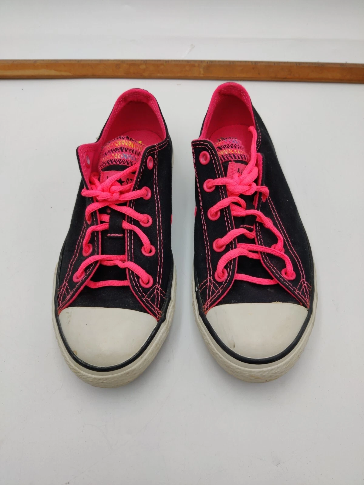 Scarpe Converse All Star Chuck Rosa Nero Verde Doppia Lingua JUNIOR Taglia 2