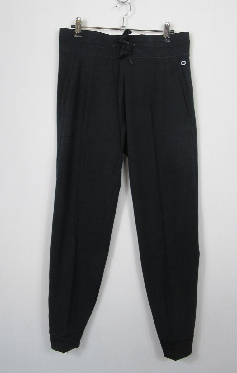 M&S GOODMOVE Cotton Rich Cuffed High Waisted Joggers Black Size 24 RRP  £25