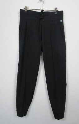 M&S GOODMOVE Cotton Rich Cuffed High Waisted Joggers Black Size 24 RRP  £25 UK