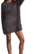 By Anthropologie Eyelash Knit Mini Gray Silver Dress Size S