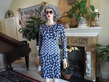 Tory Burch 100% Silk Blue Multi Print Sheath Dress Size XS-PT