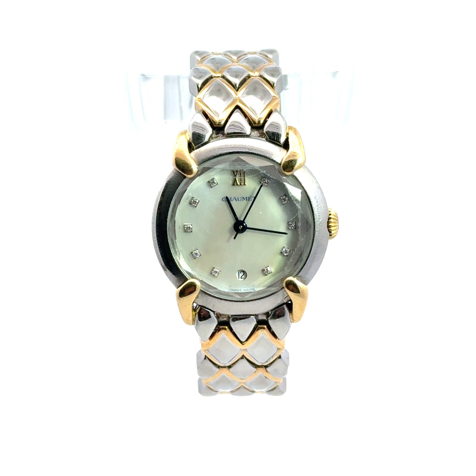 Chaumet womens diamond, steel and 18k watch 220319