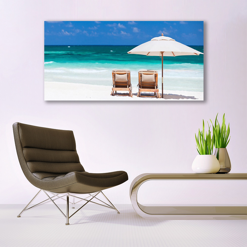 Tableau Impression sur Plexiglas® paysage de plage de luxe 140x70 - 2