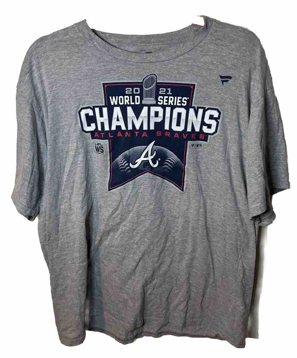 Atlanta Braves T Shirt XL Fanatics 2021 World Champions MLB
