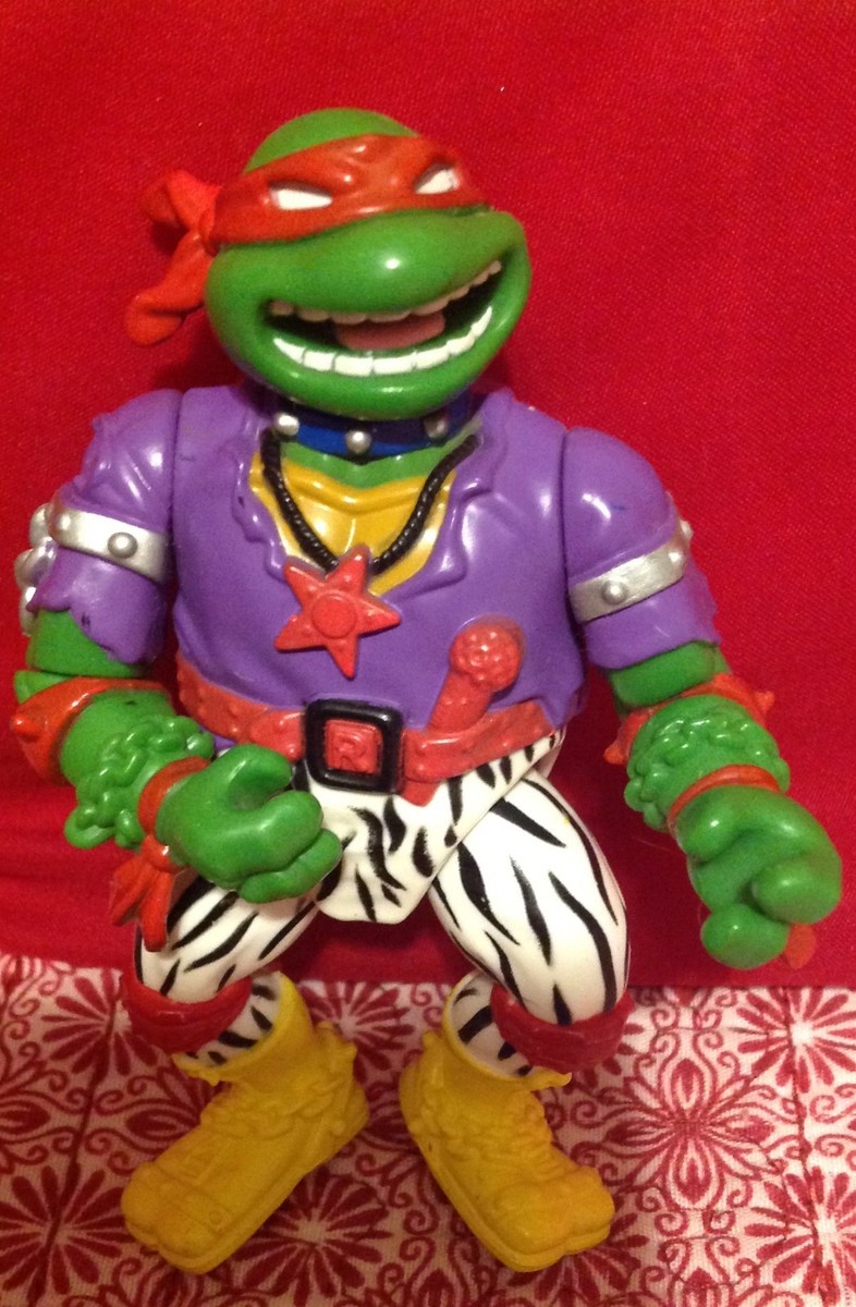 1991 Playmates TMNT Rock 'N Rollin' Heavy Metal Raphael Action