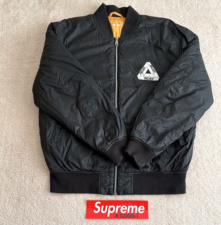 XL) PALACE SKATEBOARDS THINSULATE BOMBER JACKET BLACK SIZE EXTRA