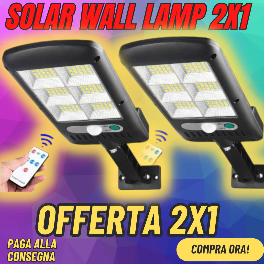 Lampada Solare Parete 2X1 LED Esterno Giardino con Sensore Movimento