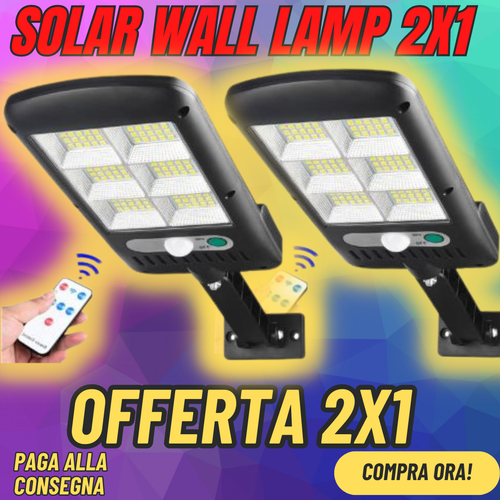 SOLAR WALL LAMP 2X1 luce led solare da esterno da giardino con sensore da muro - Foto 1 di 9