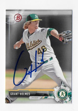 2017 BOWMAN GRANT HOLMES ATHLETICS BRAVES AUTOGRAPHED SIGNED BASEBALL CARD RC