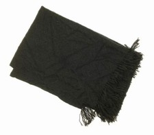  179 Alfani Men's Black Tasseled Winter Classic Knit Muffler Wrap Scarf One Size