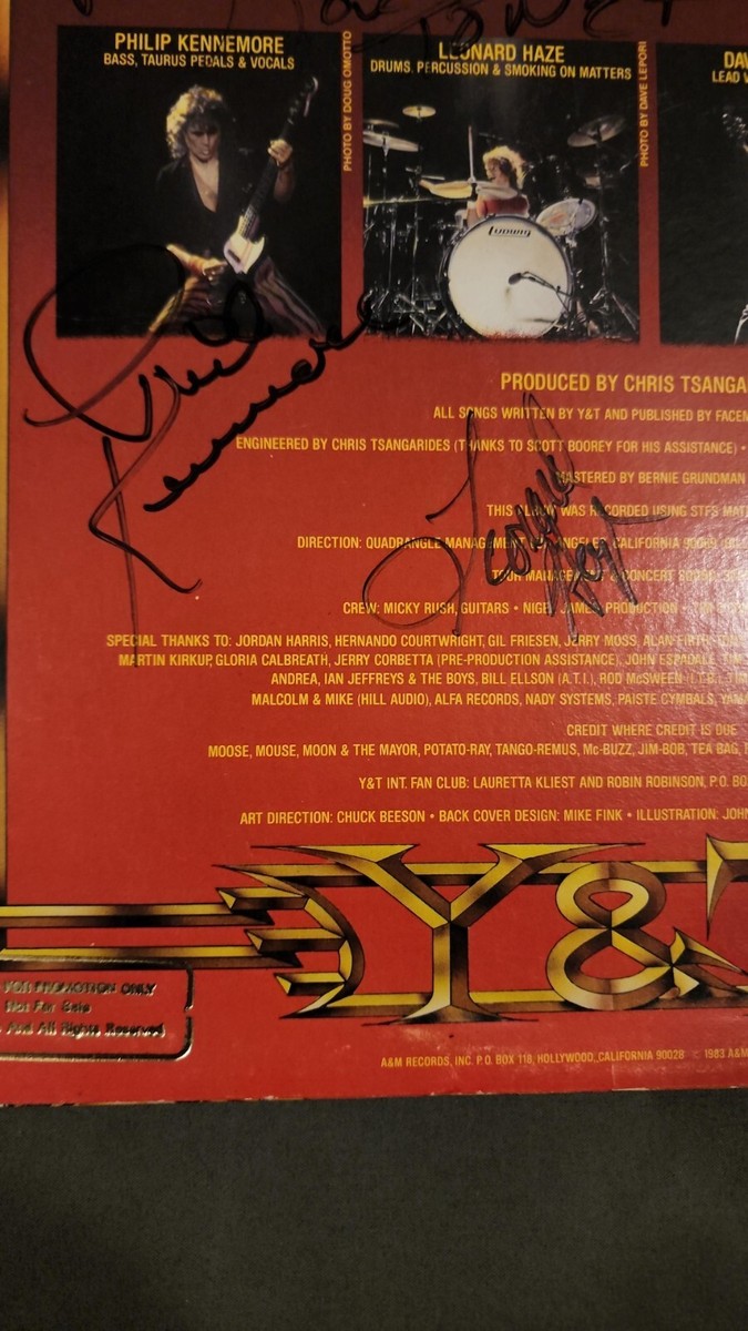 Y&T Yesterday & Today Mean Streak signed LP Vinyl Dave Meniketti