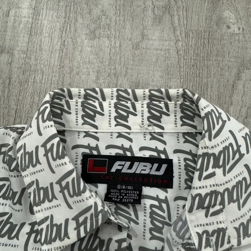 Vintage Fubu Short Sleeve Button Shirt Men's Small Y2K All Over Print 2000s - Picture 5 of 7
