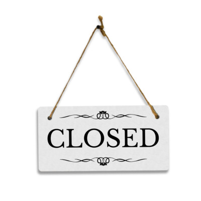 Closed 5'' x 10'' Hanging Wall or Door Sign | Rustic Twine | Stylish Business