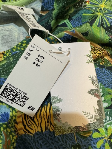 H&M Angela McKay Kids Jungle Printed T Shirt Size 6x/7 NWT - Picture 4 of 5
