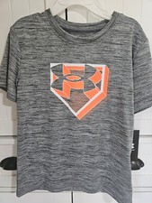 Boys Kids Youth Under Armour Shirt NEW Pitch Gray short sleeve Size 4