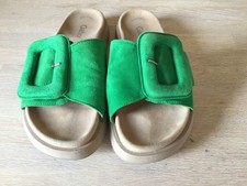 Gabor Pantolette Slipper Sandale grün Leder ...