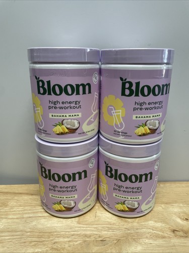 4-Bloom High Energy Pre Workout Bahama Mama 30 Servings Exp 5/25
