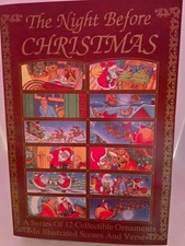 Lillian Vernon The Night Before Christmas Series of 12 Illustrated Ornaments