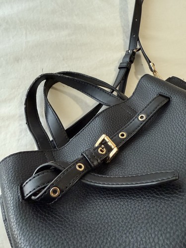 MICHAEL KORS Emilia Small Black Pebbled Leather Satchel Crossbody Bag Purse - Picture 6 of 20