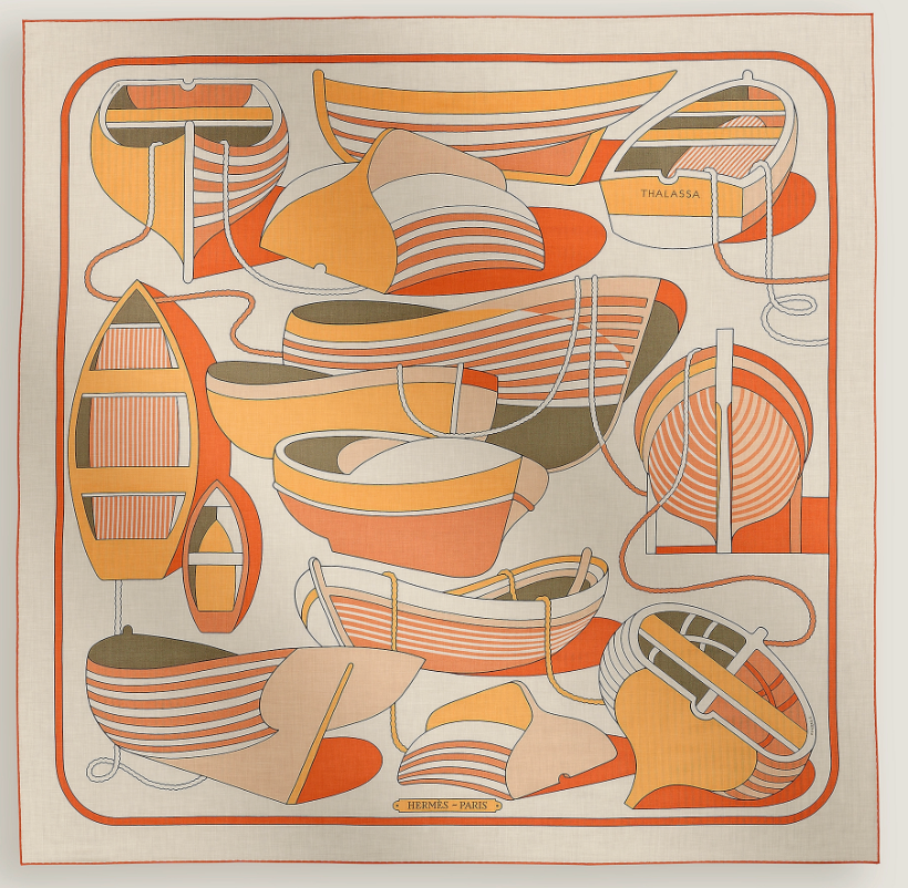 NEW in Box HERMÈS Blanc / Orange Cuit / Jaune Thalassa Cashmere