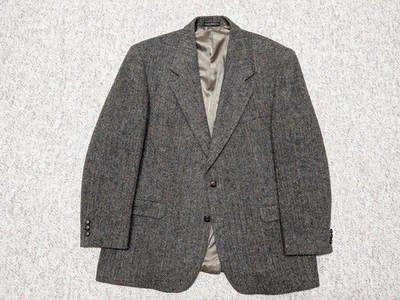 HARRIS TWEED blazer HERINGBONE sportscoat 46R donegal irish wool MOORES
