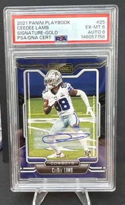 2021 Panini Playbook - CeeDee Lamb #25 Gold /49 Autographed