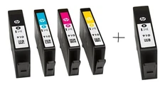 Genuine HP 910 Ink Cartridges 5-Pack – 2 Black + 3 Color ( Warranty  21 thru 23)