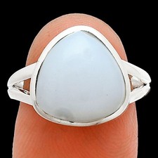Natural White Opal 925 Sterling Silver Ring s.8 Jewelry R-1005