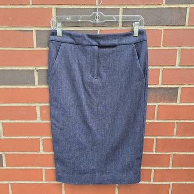 Express Editor Pencil Skirt Size 2 Navy Minimalist Career Wear Classic Preppy