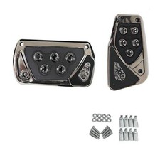 Car Pedal Pads, Automatic Transmission Brake and Accelerator Pedal 2 PCS Black