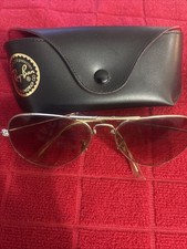 Ray-Ban RB3479 Aviator Folding Sunglasses Silver Frame 58-14 Brown Lens Used.